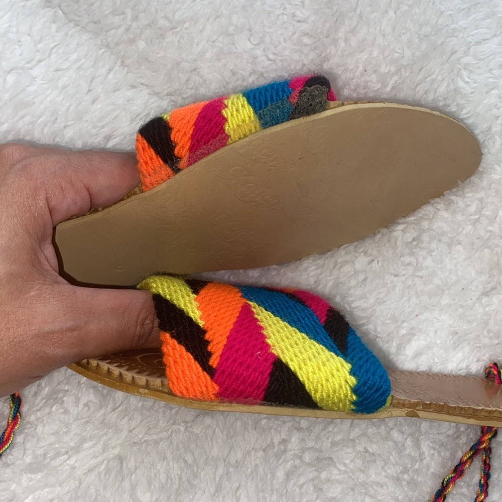 Colorful lace up slip on sandals - Picture 5 of 11